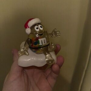 VTG M&M Candy Peanut Christmas Collectible Holiday Snow Globe Trinket Figurine